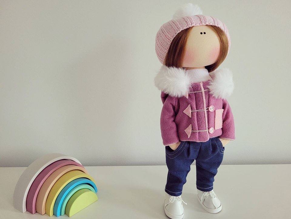 Winter, Handmade Tilda Rag Doll